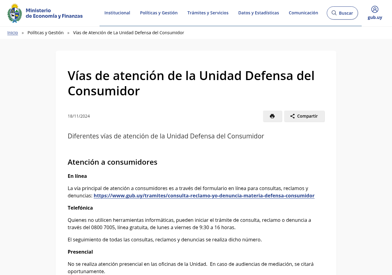 Captura de la vía oficial de Defensa del Consumidor