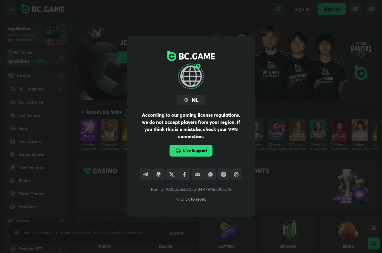 Captura archivada de fuente relacionada con BC.Game