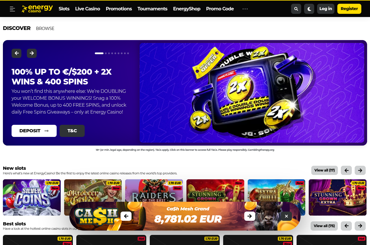 Captura archivada de fuente relacionada con EnergyCasino